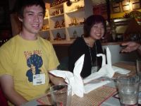 Folding napkin cranes